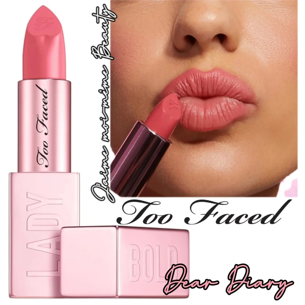 Too Faced Lady Bold Diffused Matte Lipstick in DEAR DIARY (Medium Nude Pink)